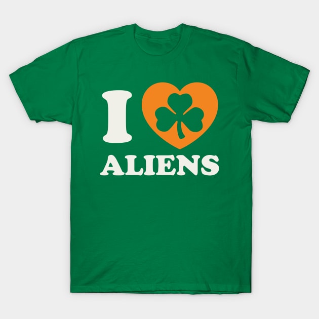 St. Patrick’s Day Alien Funny Irish UFO Sci Fi T-Shirt by PodDesignShop